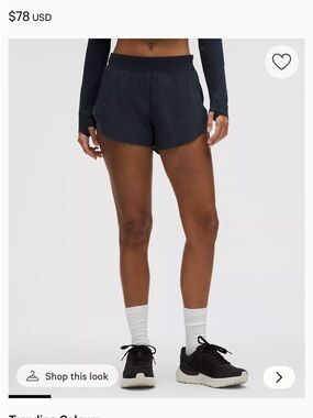 Lululemon Fast and Free High-Rise Classic-Fit Split Short 3" true navy